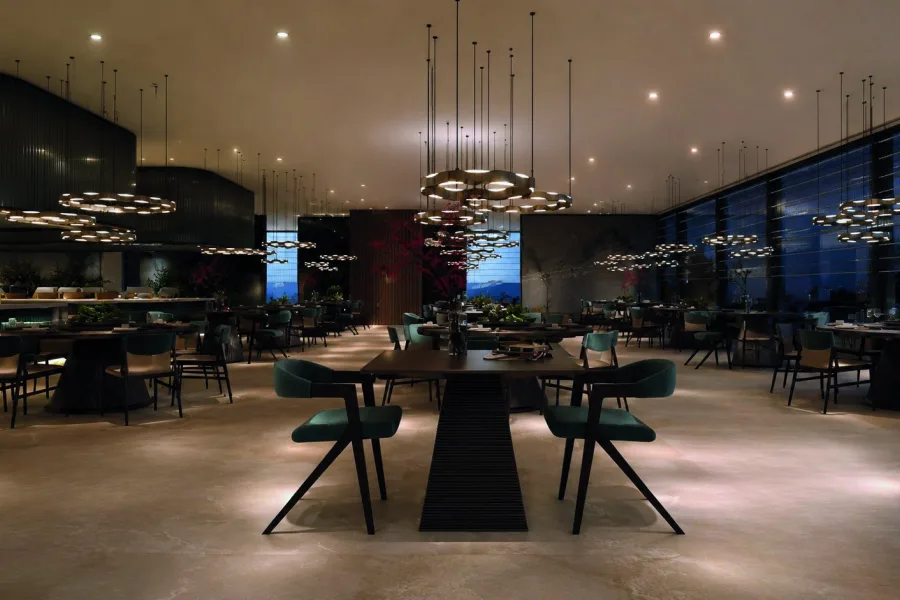 Architectural render: the restaurant dining hall