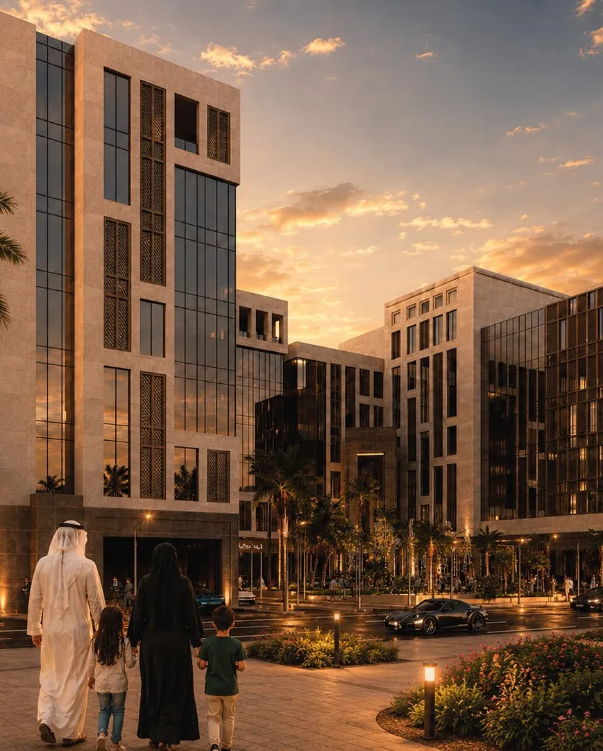 Architectural render: the outdoor plaza