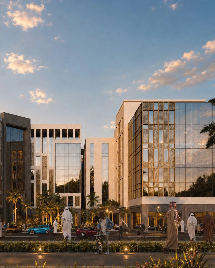 Architectural render: the pavement along the frontage