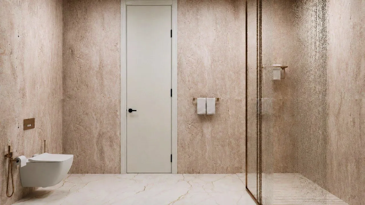 Architectural render: a guest bathroom